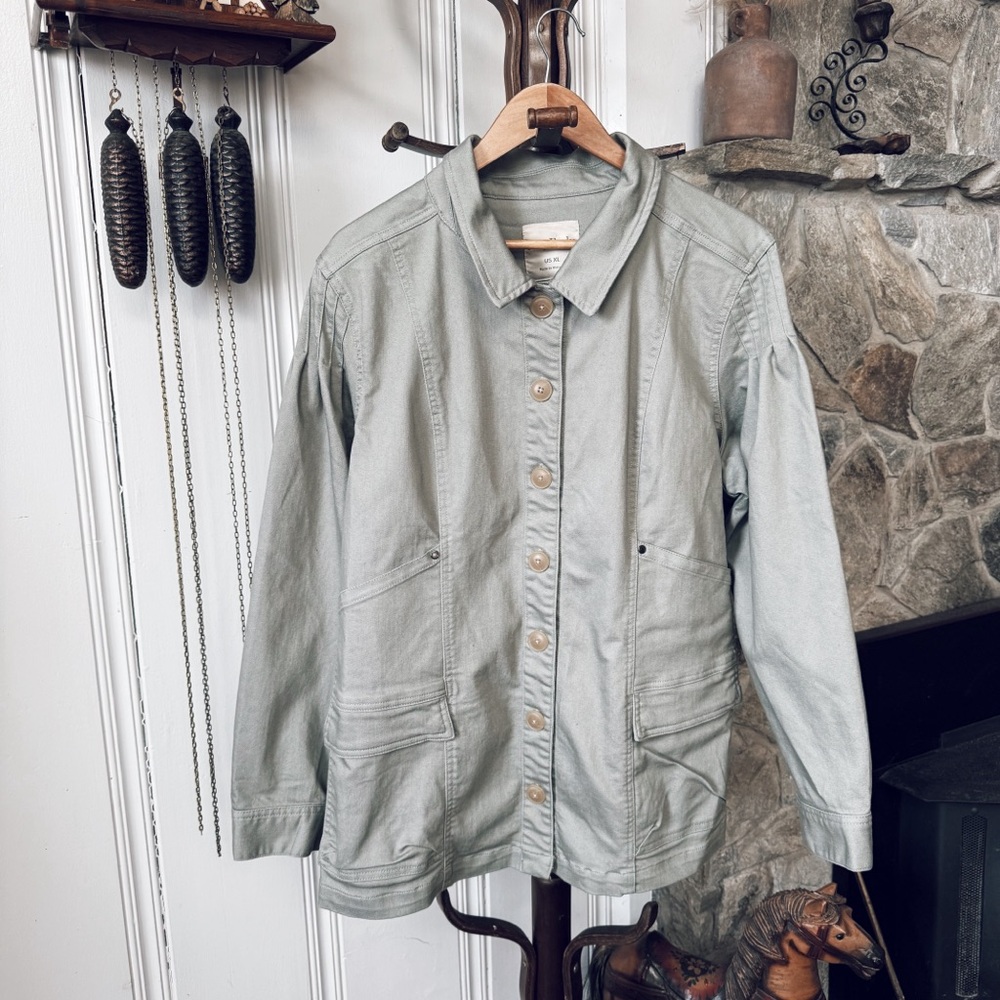 Any Body Green Canvas Field Jacket women’s  size XL